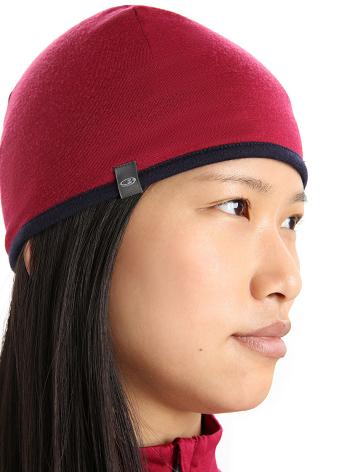 Cherry / Midnight Navy Men's Icebreaker Unisex Merino Pocket Beanie Hats | USA 1103TCEV